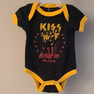 KiSS black/yellow short sleeved onesie/bodysuit